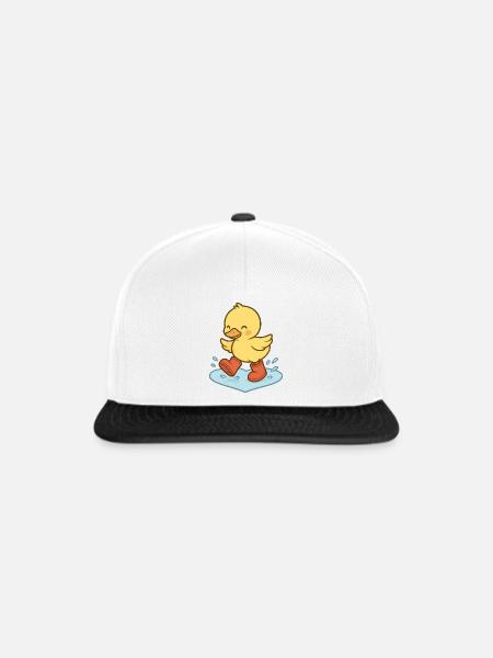 QuackSplash Quietscheente in Stiefeln - Snapback Cap - Weiß/Schwarz