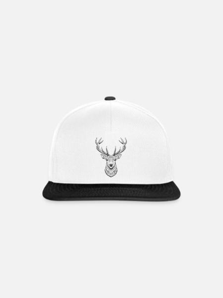 Hirsch - Snapback Cap - Weiß/Schwarz