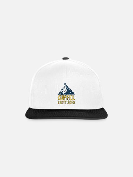 Gipfel statt Sofa - Snapback Cap - Weiß/Schwarz