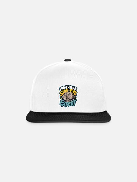 Weimaraner - Snapback Cap - Weiß/Schwarz