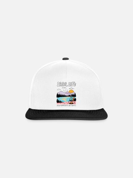 Saarland, Schwenker, Echt Saarländisch - Snapback Cap - Weiß/Schwarz