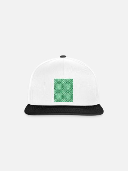 Grünes Kreisornament-Muster - Snapback Cap - Weiß/Schwarz