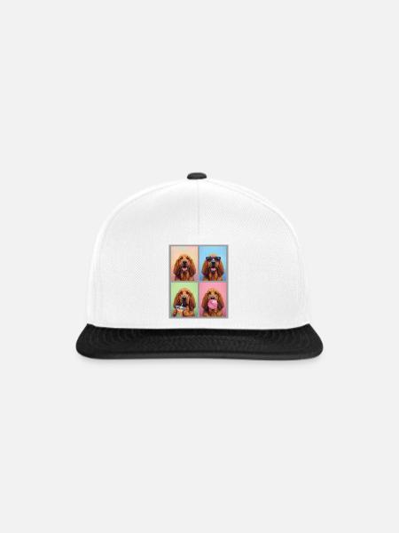 Hunde Bluthund Hund - Snapback Cap - Weiß/Schwarz