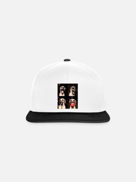 Hunde Deutsche Dogge Hund - Snapback Cap - Weiß/Schwarz