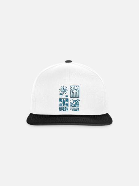 Sonnenuntergang am Ozean Muster - Snapback Cap - Weiß/Schwarz