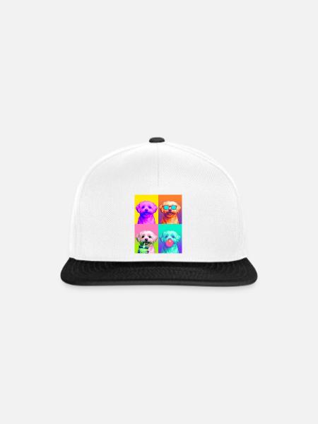 Hunde Malteser Hund - Snapback Cap - Weiß/Schwarz