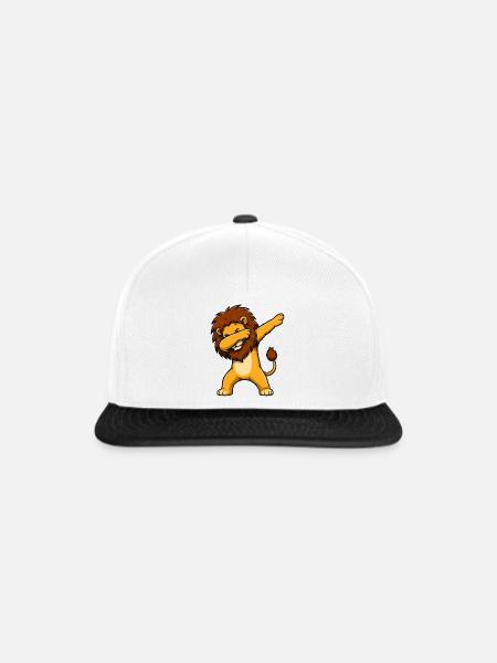 Dabender Löwe Cartoon - Snapback Cap - Weiß/Schwarz