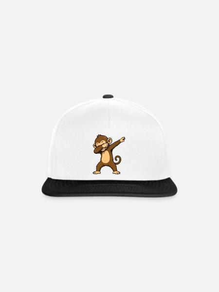 DabAffe Cartoon - Snapback Cap - Weiß/Schwarz