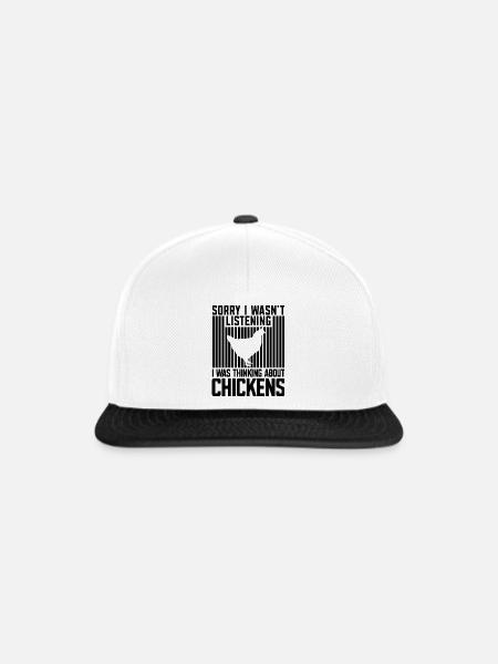 Hühner Humor - Snapback Cap - Weiß/Schwarz