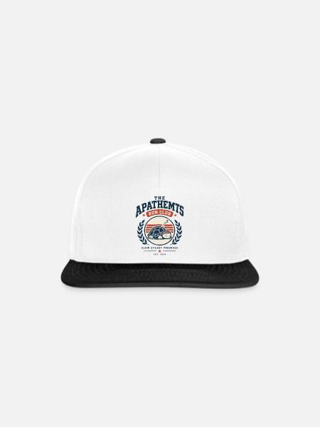 Apathetics Run Club Schlafende Schildkröte - Snapback Cap - Weiß/Schwarz