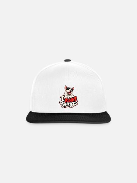 Bullterrier - Snapback Cap - Weiß/Schwarz