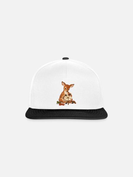 Reh flechtet mit Kumihimo-Scheibe - Snapback Cap - Weiß/Schwarz