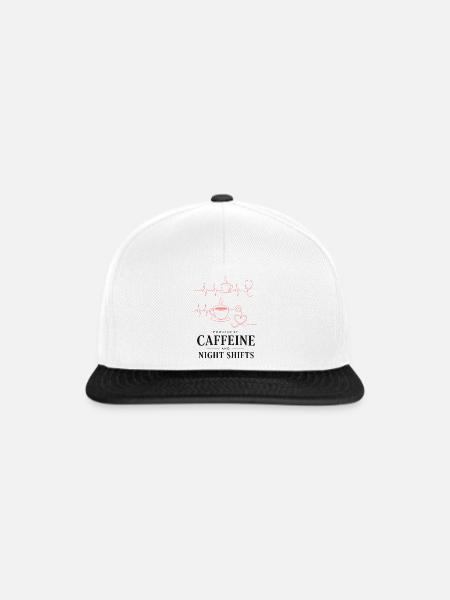 Kaffeeherz Nachtdienst Design - Snapback Cap - Weiß/Schwarz