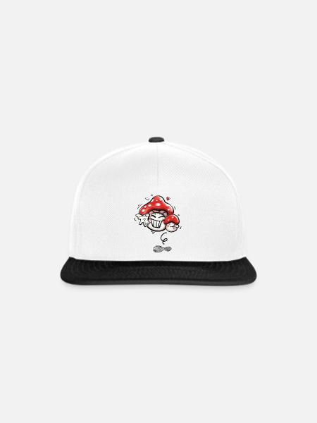 Pilze im Glück - Snapback Cap - Weiß/Schwarz