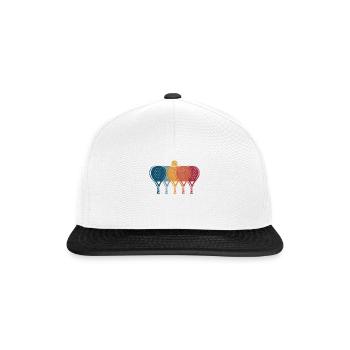 Retro Vintage Padel Tennis Racket - Snapback Cap - white/black - Front