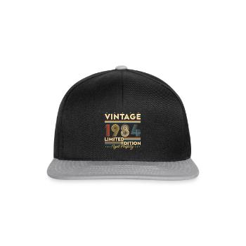 Vinatge 1984 Geburtstagsgeschenk - Snapback Cap - Schwarz/Grau - Vorne