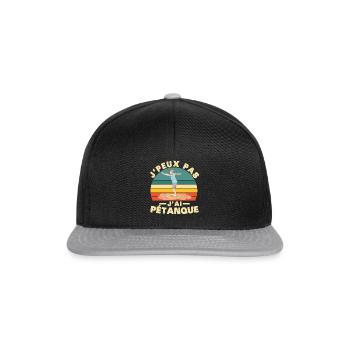 I Can't I Pétanque Humor Gift - Snapback Cap - black/grey - Front
