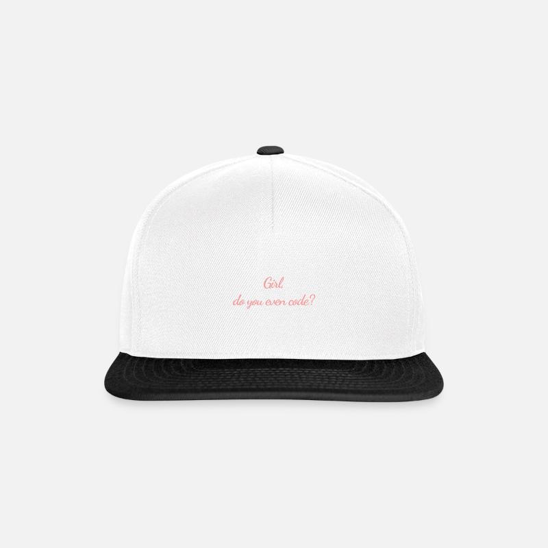 Girl do you even code (Programmer) - Snapback Cap - white/black