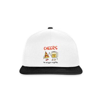 Cheers to Pizza Nights - Snapback Cap - Weiß/Schwarz - Vorne