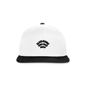 Bleib ruhig und frage mich - Snapback Cap - Weiß/Schwarz - Vorne