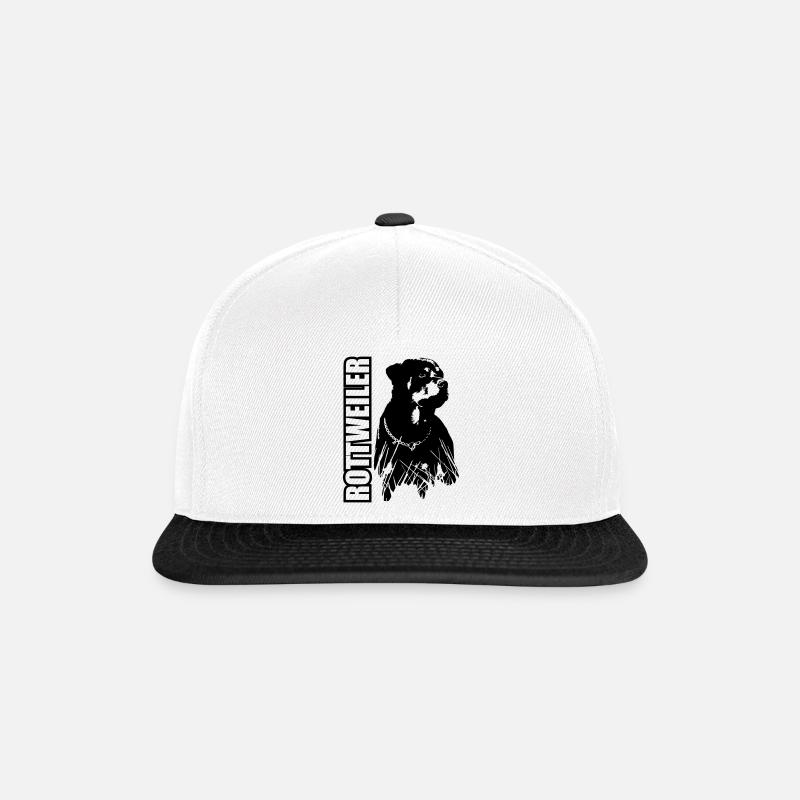 Rottweiler - Snapback Cap - Weiß/Schwarz