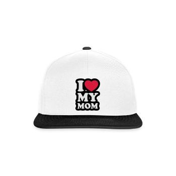 I love my mom - J'aime ma maman - Casquette snapback - blanc/noir - Devant