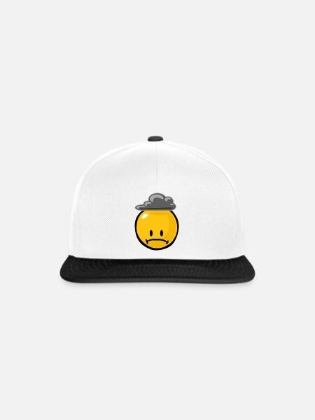 Smiley Sad - Snapback Cap - Weiß/Schwarz