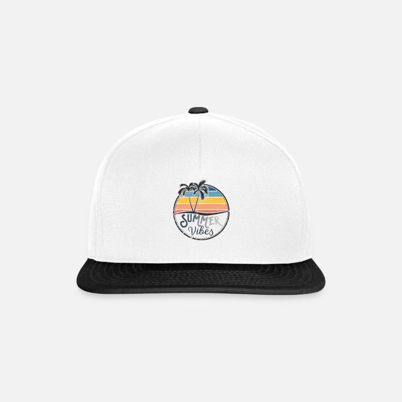 Palm Summer Vibes - Snapback Cap - Weiß/Schwarz
