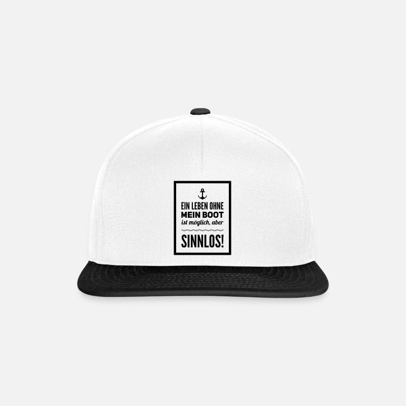 Mein Boot Spruch - Snapback Cap - Weiß/Schwarz