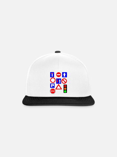 Verkehrsschilder - Snapback Cap - Weiß/Schwarz