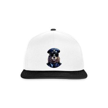 Marmotte Policier - Casquette snapback - blanc/noir - Devant