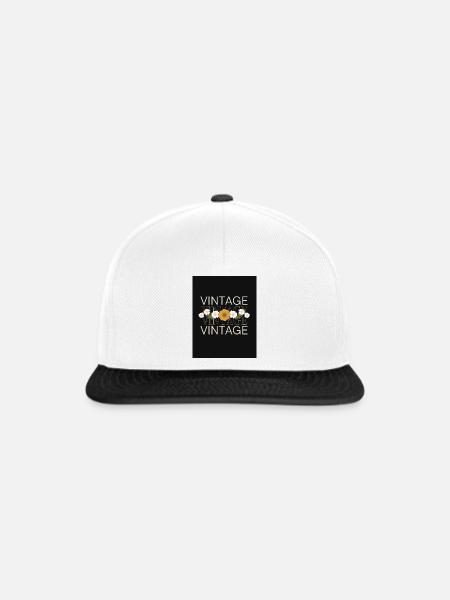 Vintage - Snapback Cap - Weiß/Schwarz