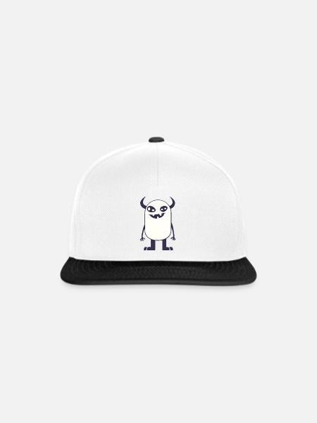 Halloween Monster 3 - Snapback Cap - Weiß/Schwarz