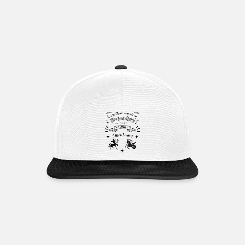 Décembre - Casquette snapback - blanc/noir