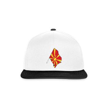 Flagge Nordmazedonien - Snapback Cap - Weiß/Schwarz - Vorne