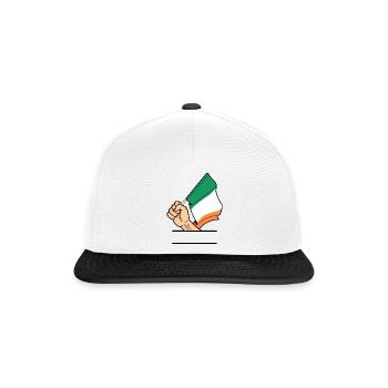 Flag Ireland fist text space - Snapback Cap - white/black - Front