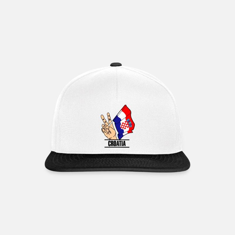 Flagge Kroatien Peace-Zeichen Text KROATIEN - Snapback Cap - Weiß/Schwarz