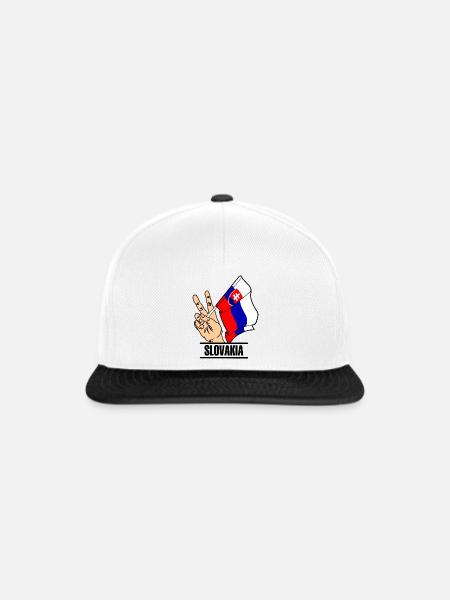 Flagge Slowakei Friedenszeichen Text SLOWAKEI - Snapback Cap - Weiß/Schwarz