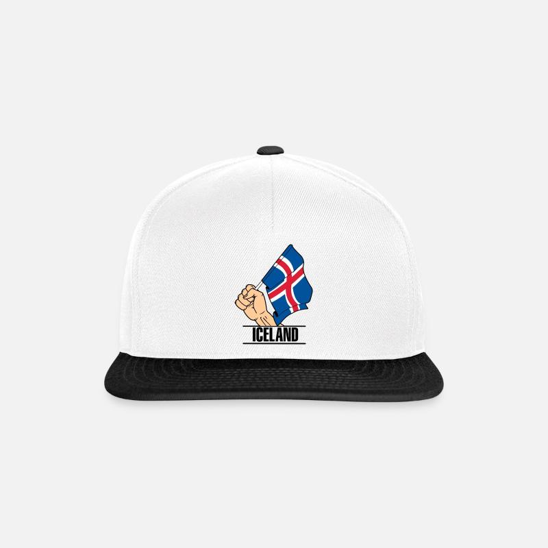 Flagge Island faust text ICELAND - Snapback Cap - Weiß/Schwarz