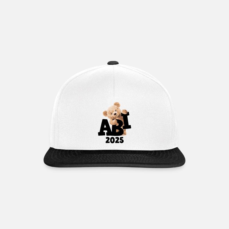 Teddy Abi Abitur Abschluß Teddybär Geschenk - Snapback Cap - Weiß/Schwarz