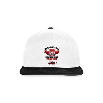 Nous naissons égaux pompiers, fête des pères - Casquette snapback - blanc/noir - Devant