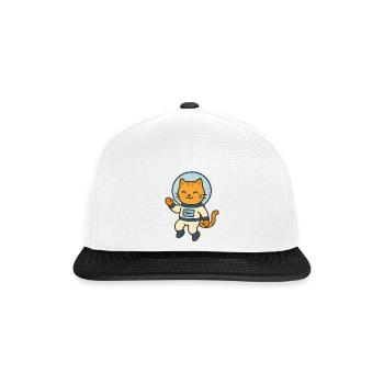 Astrokatze - Snapback Cap - Weiß/Schwarz - Vorne