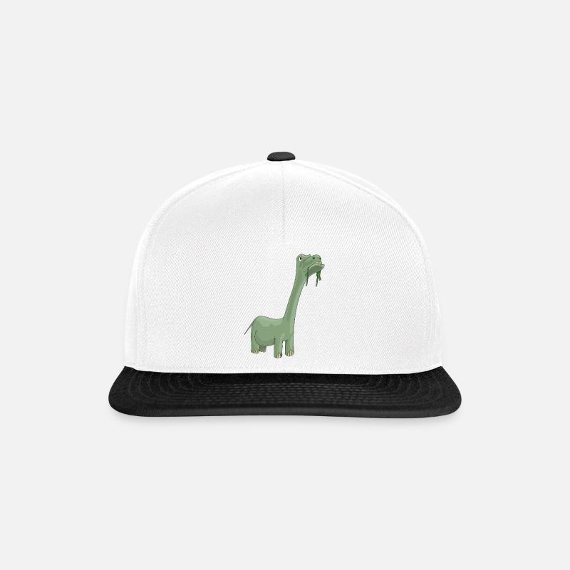 Diplodocus Décontracté Dessin Animé - Casquette snapback - blanc/noir