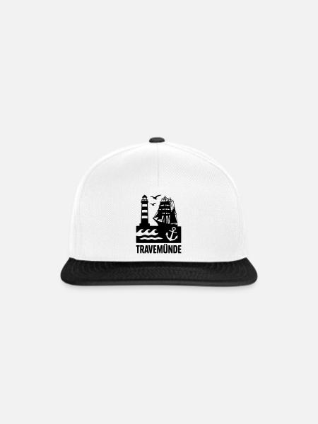 Travemünde Ostsee - Snapback Cap - Weiß/Schwarz