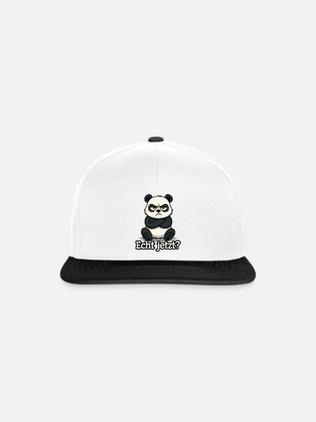 Panda Echt Jetzt? - Snapback Cap - Weiß/Schwarz