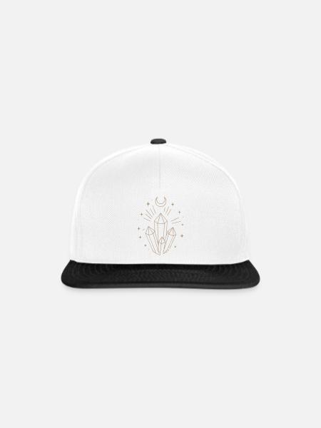 Mystic Crystal Line Kunst - Snapback Cap - Weiß/Schwarz