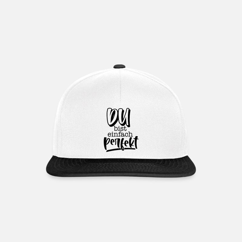 Du bist einfach perfekt - Snapback Cap - white/black