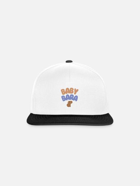 Baby Bara Capybara - Snapback Cap - Weiß/Schwarz