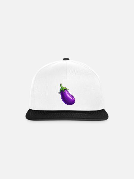 Aubergine - Snapback Cap - Weiß/Schwarz