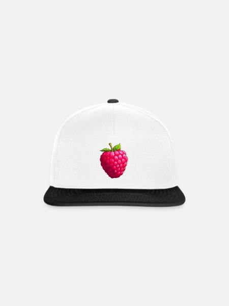 Himbeere - Snapback Cap - Weiß/Schwarz